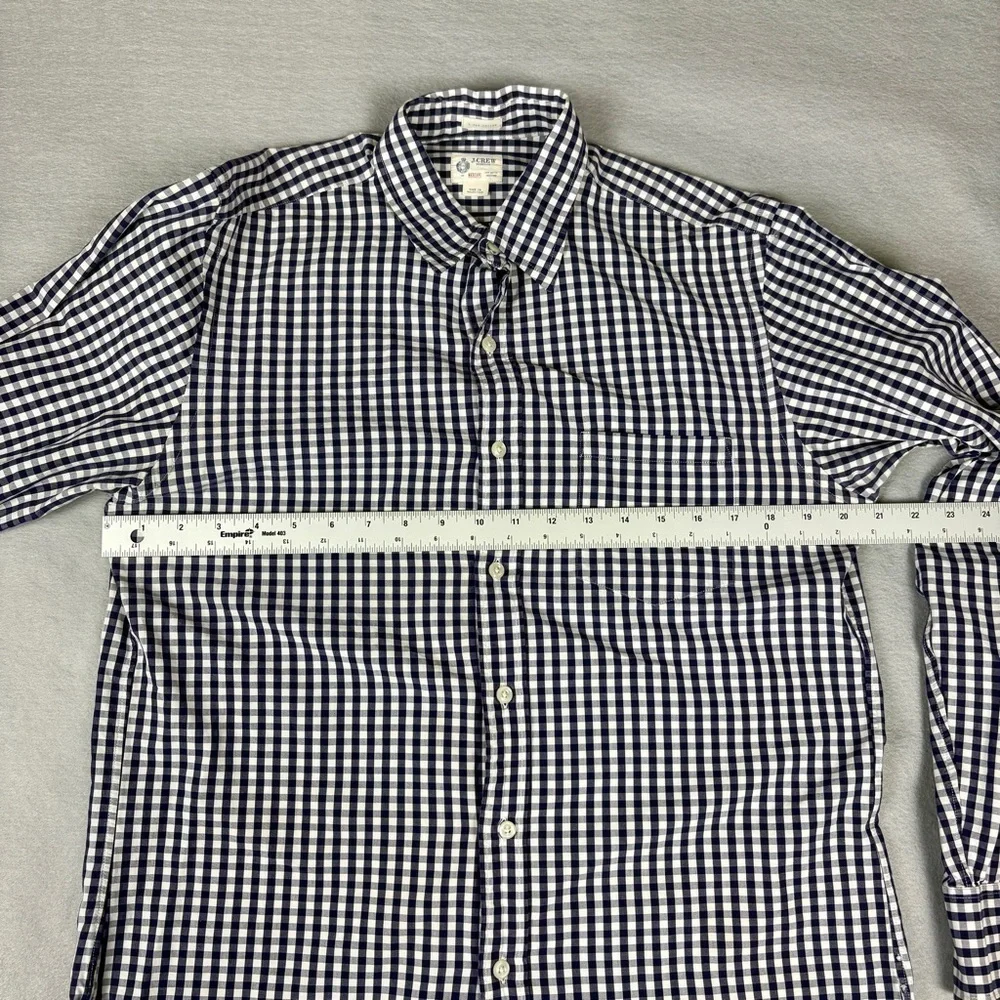 J.Crew Men's Blue and White Plaid Button Down Shirt 100% Cotton Sz M